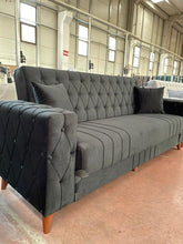 Load image into Gallery viewer, CHESTERFIELD DESIGN STORAGE SOFA BED WITH CUSHIONS
