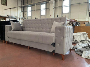 CHESTERFIELD DESIGN STORAGE SOFA BED WITH CUSHIONS