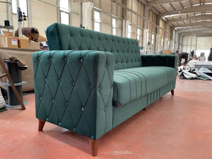 CHESTERFIELD DESIGN STORAGE SOFA BED WITH CUSHIONS