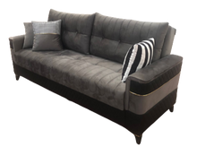 Load image into Gallery viewer, COMBO GREY TURKISH FABRIC SOFA BED WITH LARGE OTTOMAN STORAGE
