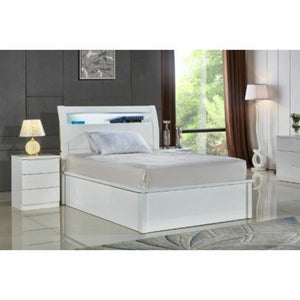 GRACE HIGH GLOSS OTTOMAN BED + LED LIGHT