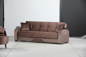 CLASSIC TURKISH FABRIC SOFA BED WITH LARGE OTTOMAN STORAGE