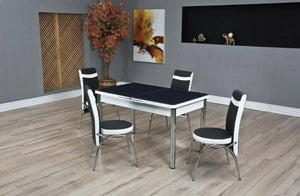 ELEGANT EXTANDABLE  DINING TABLE WITH 6 CHAIRS