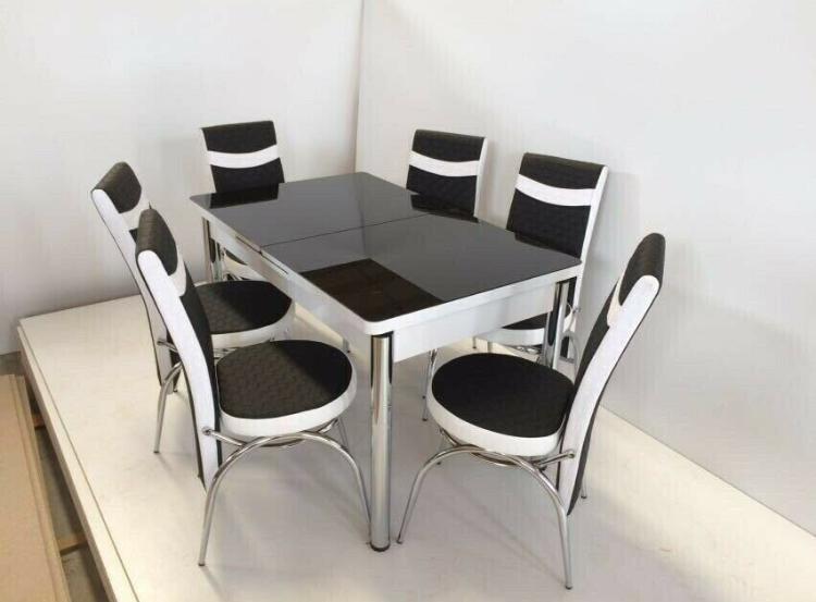 ELEGANT EXTANDABLE  DINING TABLE WITH 6 CHAIRS