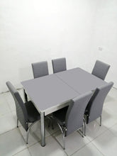 Load image into Gallery viewer, ELEGANT EXTANDABLE  DINING TABLE WITH 6 CHAIRS
