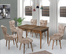 Load image into Gallery viewer, ELEGANT EXTANDABLE WOODEN  DINING TABLE WITH CHAIRS
