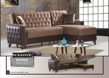 Load image into Gallery viewer, ELEGANT ROSE CORNER SOFA BED WITH LARGE STORAGE
