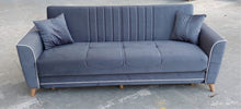 Load image into Gallery viewer, 3 SEATER IKBAL TURKISH SOFA BED WITH LARGE STORAGE
