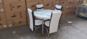 MODERN ROUND DINING TABLE WITH 4 CHAIRS